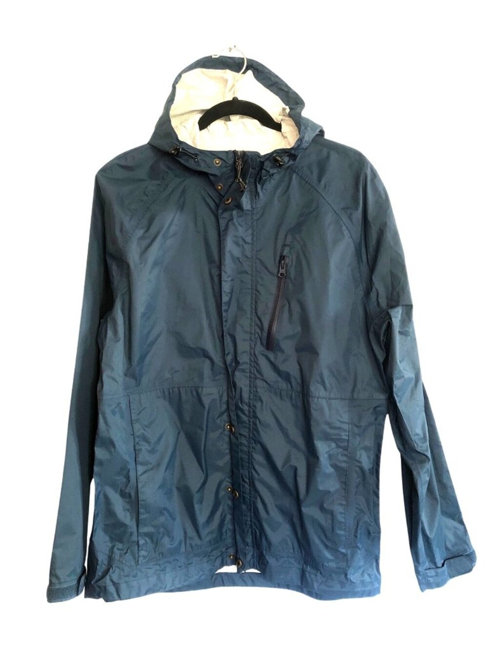 ST. JOHN'S BAY MEN BLUE LONG SLEEVE LIGHT WEIGHT HOODIE WIND BREAKER SIZE MEDIUM